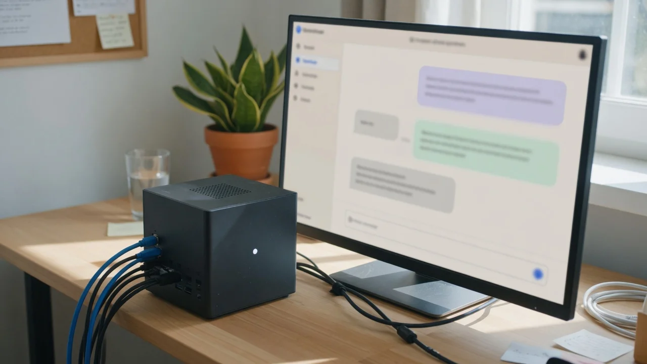 Local workstation running a mid-size Qwen model with unified memory