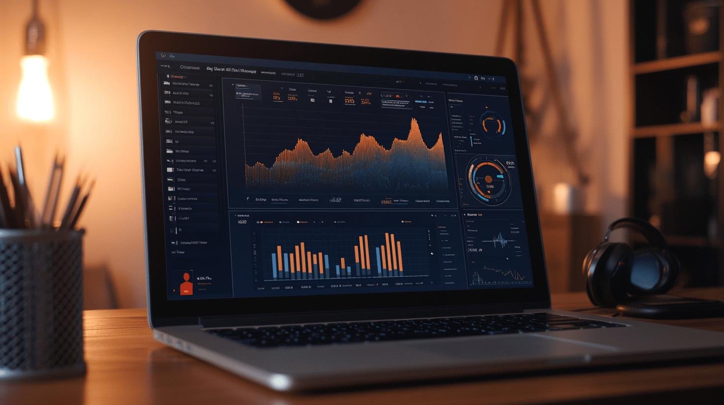 An image of a laptop showing the Best Practices for Analyzing Podcast Performance in the screen.