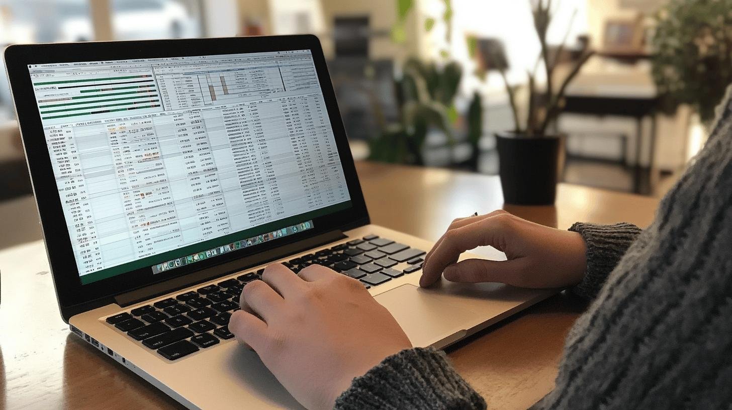 A person using her laptop and in the screen showing the Best Practices for Data Analytics and Reporting.