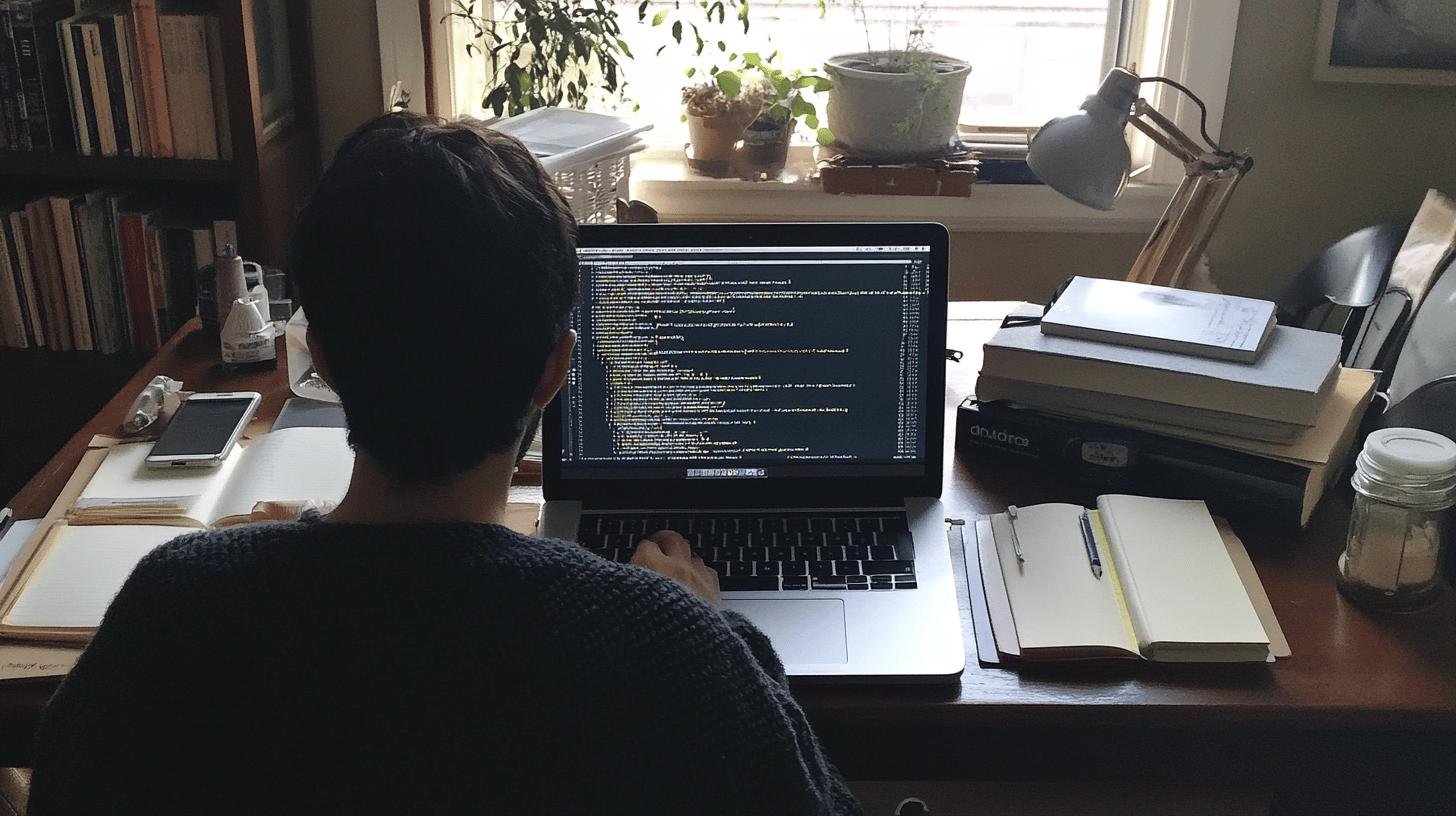 A person with his laptop that is showing Curriculum and Structure of Correlation One Data Analytics Programs in the screen.